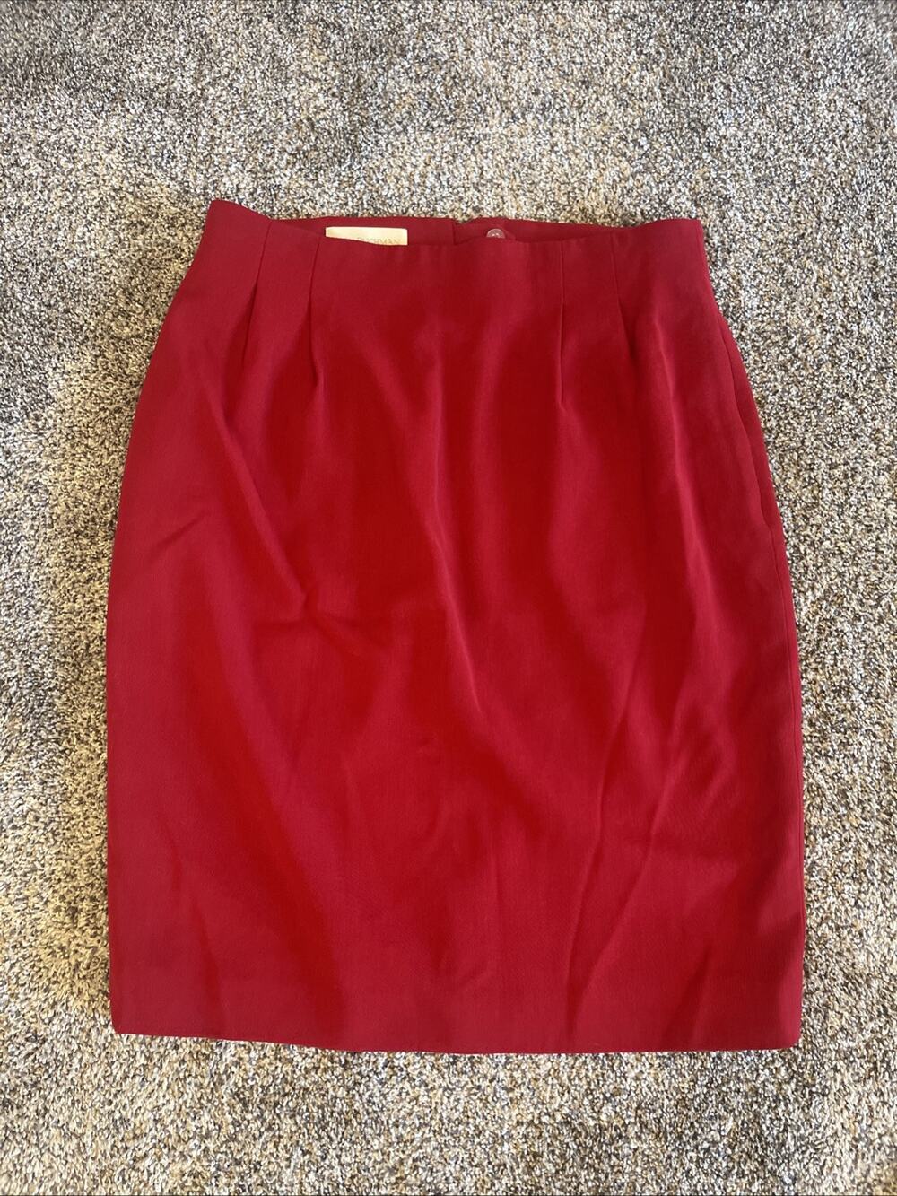Dana Buchman Women’s Red Wool Blend Pencil Skirt Size 16 Lined Career Pockets